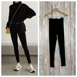 Commando S Black Velvet Control Top Leggings Pant High Rise Waist Sleek $128
